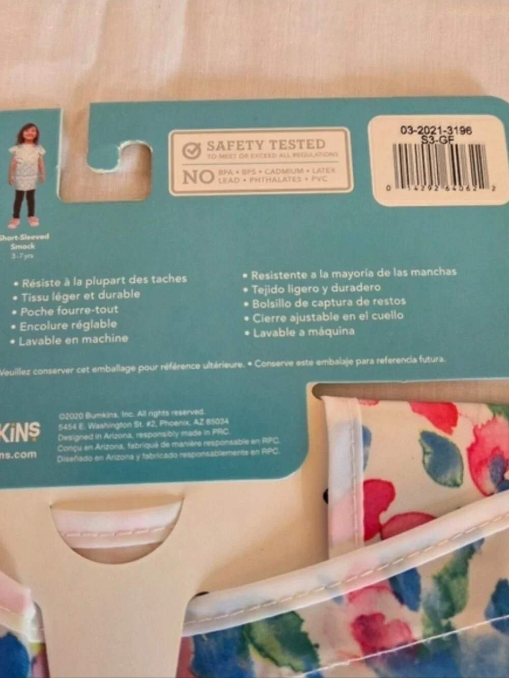 Bumkins SuperBib (2) 3-Pack - Gray Arrow & Floral Multicolor with Pink Accent